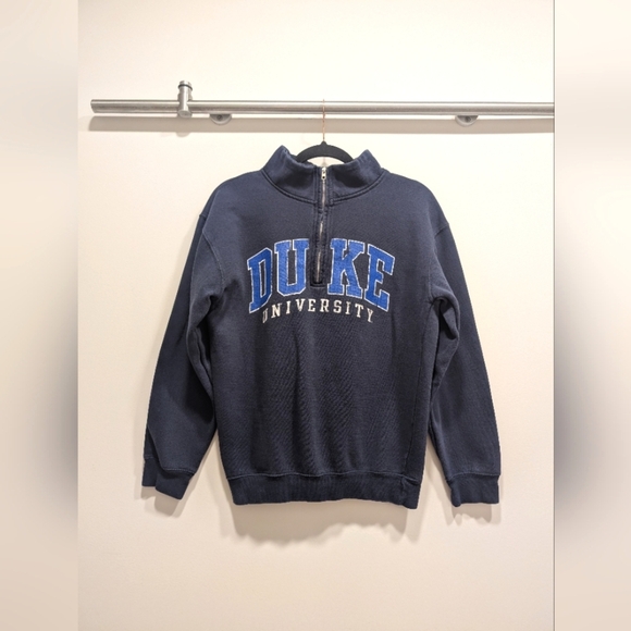 TRT Classics Tops - Duke University Collegiate Quarter Zip Pullover Sweater Size Medium